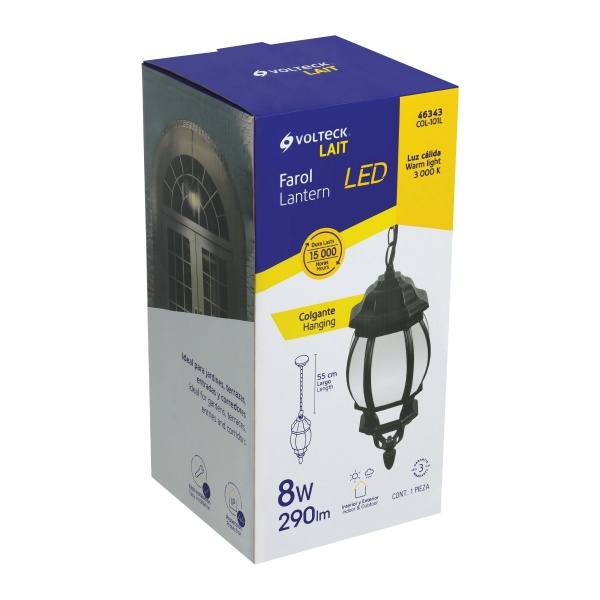 arbotante de led 8 w tipo farol colgante negro volteckcol 101l 8c0-ferreteria-de-valle-en-torreon