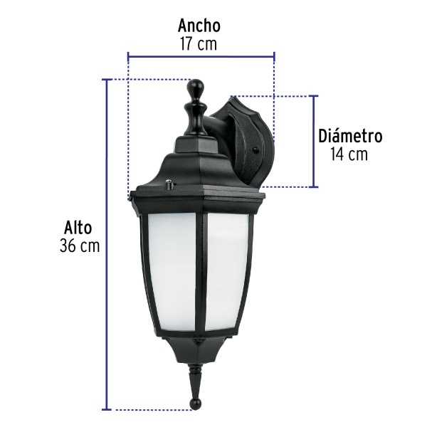 arbotante de led 8 w tipo farol suspendido negro volteckarb 103l caf-ferreteria-de-valle-en-torreon