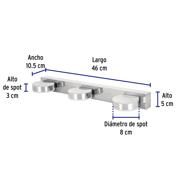 arbotante decorativo de led 10 w con 3 spots para ba oarb 300l 441-ferreteria-de-valle-en-torreon