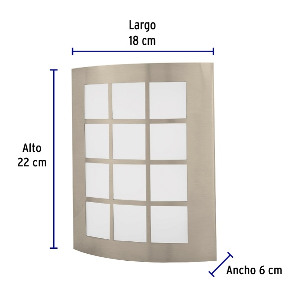 arbotante decorativo de led 15 w acero inoxidable luz calidaarb 003l b84-ferreteria-de-valle-en-torreon