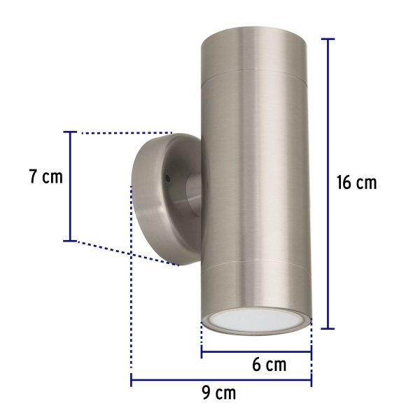 arbotante satin de led 10 w de acento 2 spots luz calidaarb 201l acc-ferreteria-de-valle-en-torreon