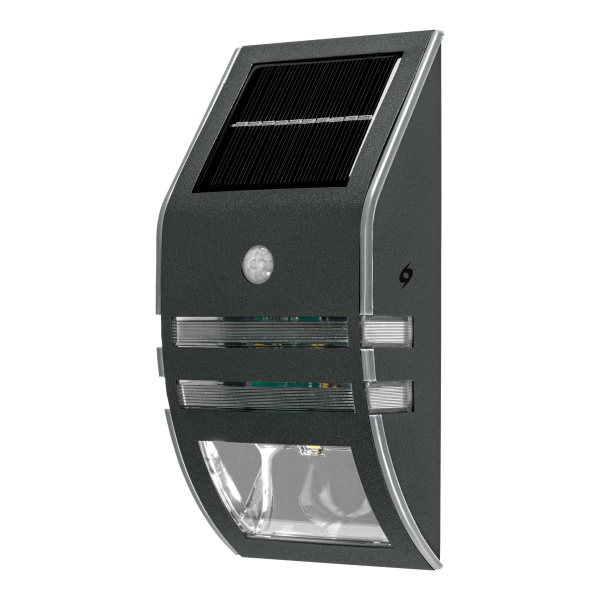 Arbotante solar LED con sensor de luz y movimiento