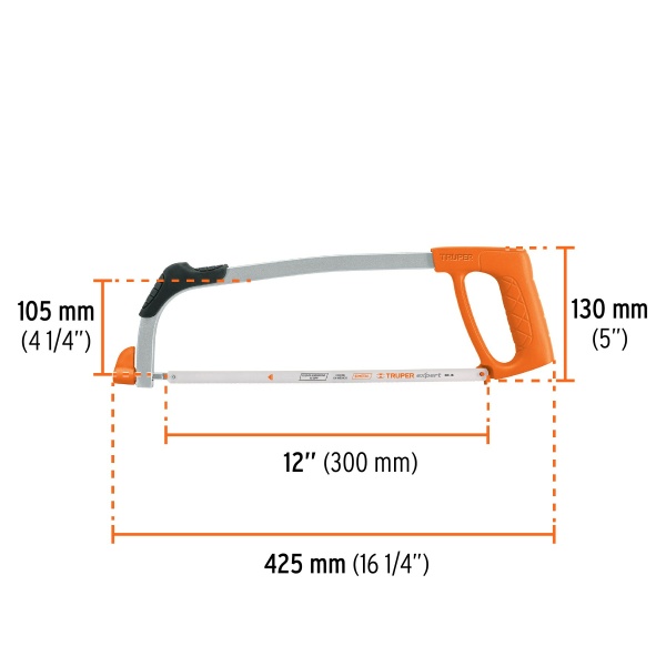 arco 12 profesional tubular de acero para segueta truperatt 12 74d-ferreteria-de-valle-en-torreon