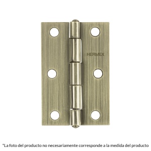 Bisagra rectangular 1-1/2" latón antiguo