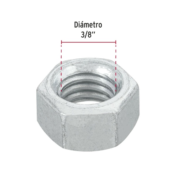 blister con 12 tuercas 3 8 hex de acero galvanizado fierotue 3 8a 477-ferreteria-de-valle-en-torreon