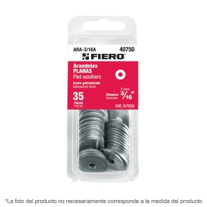 Blíster con 14 arandelas planas de 3/8"