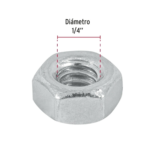 blister con 25 tuercas 1 4 hex de acero galvanizado fierotue 1 4a 03c-ferreteria-de-valle-en-torreon