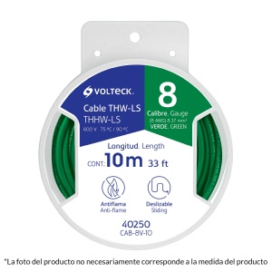 Carrete con 20 m de cable THHW-LS 12 AWG verde