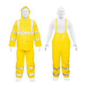 Conjunto impermeable doble capa amarillo con reflejante