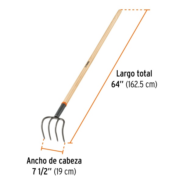 cultivador forjado de 4 dientes para jardin mango de 54 cul 5a1-ferreteria-de-valle-en-torreon