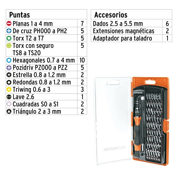 desarmador de precision con 57 puntas intercambiablesjoy 57 28e-ferreteria-de-valle-en-torreon