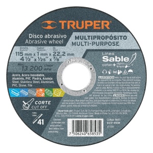 Disco Tipo 41 de 4-1/2" x 1 mm corte multimaterial