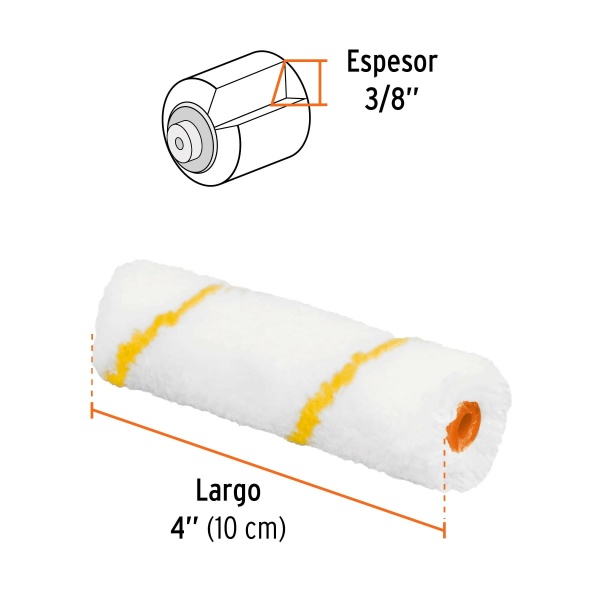 felpa para mini rodillo de poliester 4 x 3 8 truperr ropi 420n a53-ferreteria-de-valle-en-torreon