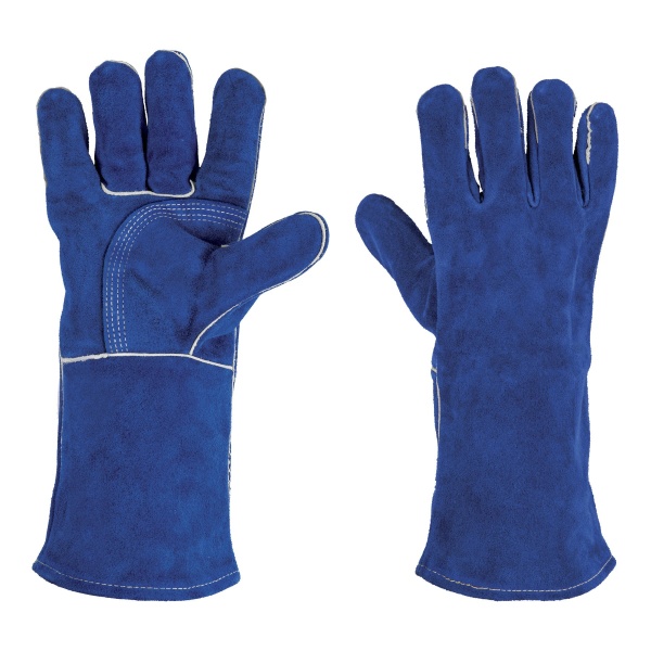 Guantes azules reforzados para soldador