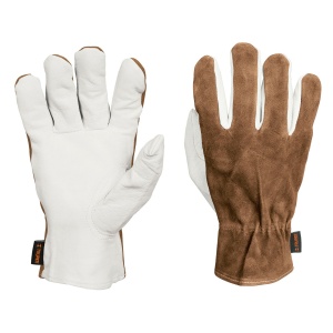 Guantes de piel de cabra con dorso de carnaza