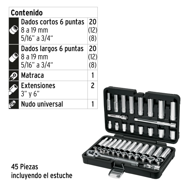 juego de 45 herramientas cuadro 3 8 std y mm para mecanicojd 3 8x45mp db6-ferreteria-de-valle-en-torreon