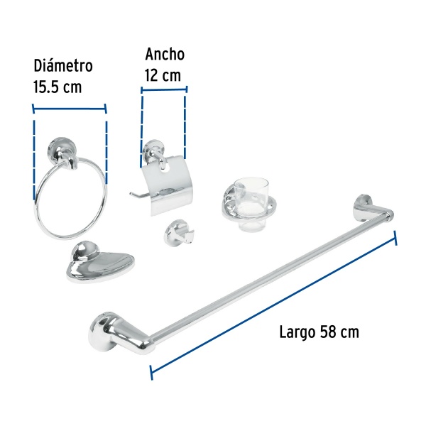 juego de 6 accesorios para ba o metalicos fosetaqa 4000 f35-ferreteria-de-valle-en-torreon