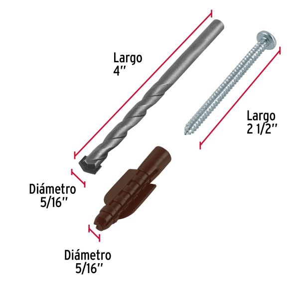 kit de 20 taquetes 5 16 con pijas 10 y 1 broca 5 16 fierotq 5 16j beb-ferreteria-de-valle-en-torreon