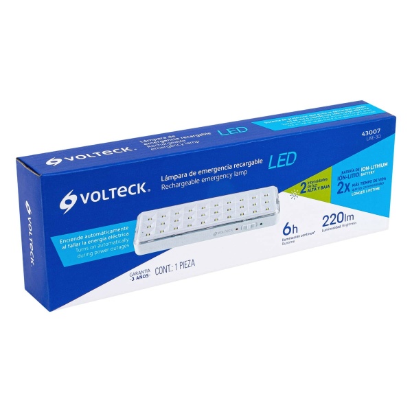 lampara de emergencia de 30 leds 220 lm recargable voltecklae 30 aeb-ferreteria-de-valle-en-torreon