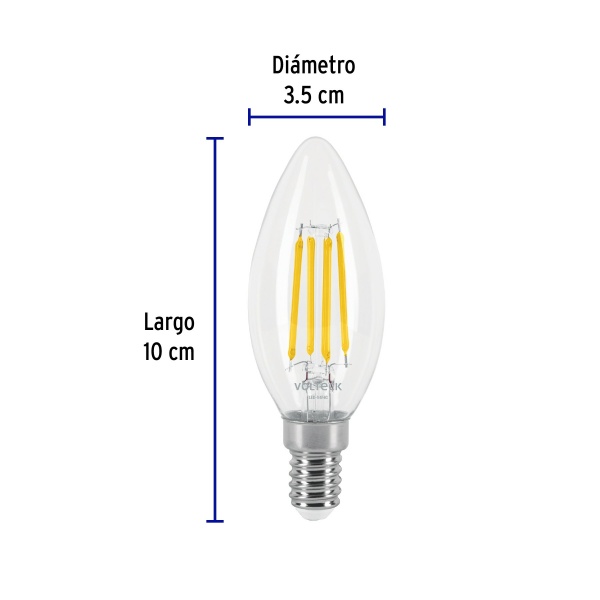 lampara led tipo vela 4 w con filamento base e14 luz calidaled v4f4c f92-ferreteria-de-valle-en-torreon