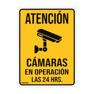 Letrero de señalización "CÁMARAS EN OPERACIÓN"