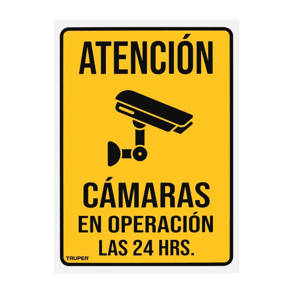 Letrero de señalización "CÁMARAS EN OPERACIÓN"