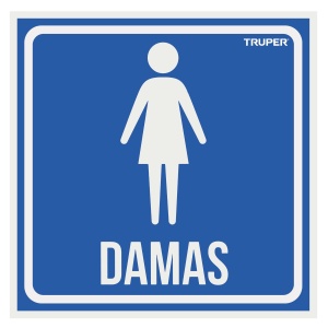 Letrero de señalización "DAMAS"