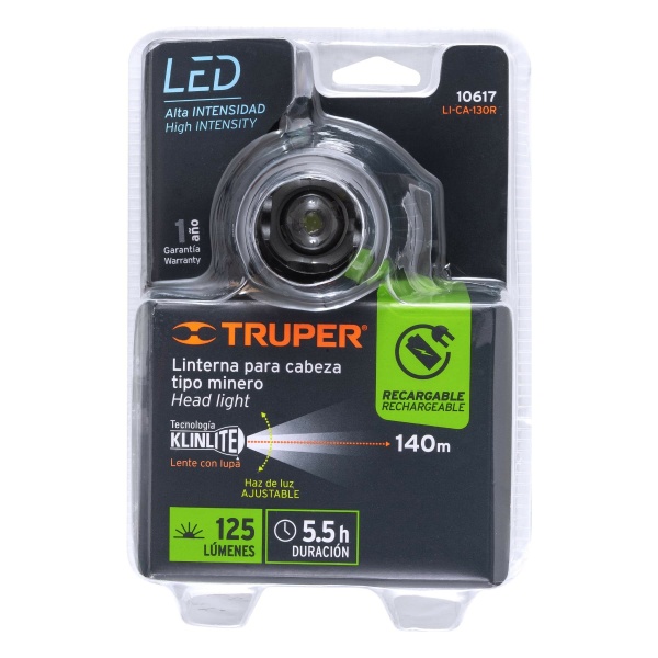 linterna de minero 1 led 125 lm recargable truperli ca 130r 824-ferreteria-de-valle-en-torreon