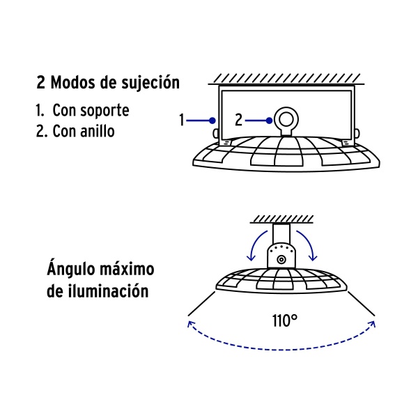 luminario de led 100 w high bay volteckhb 100l fac-ferreteria-de-valle-en-torreon