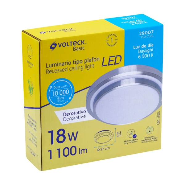 luminario led 18 w plafon decorativo metalico luz dia basicpla 703l 4dc-ferreteria-de-valle-en-torreon