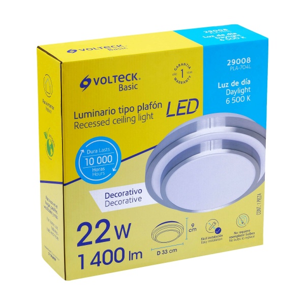 luminario led 22 w plafon decorativo metalico luz dia basicpla 704l 901-ferreteria-de-valle-en-torreon