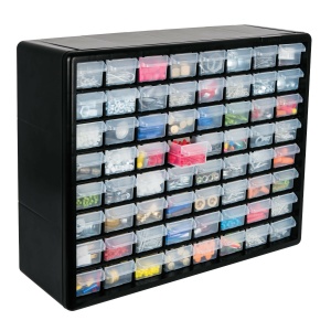 Organizador con 64 gavetas