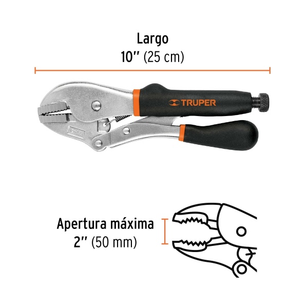 pinza de presion 10 mordaza recta mango de vinil truperppt 10rx b36-ferreteria-de-valle-en-torreon