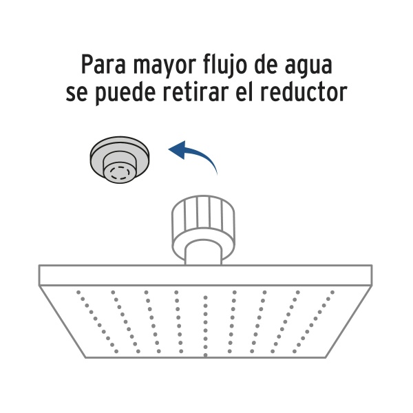 regadera cuadrada abs 6 acabado satin sin brazo fosetr 404sn de1-ferreteria-de-valle-en-torreon