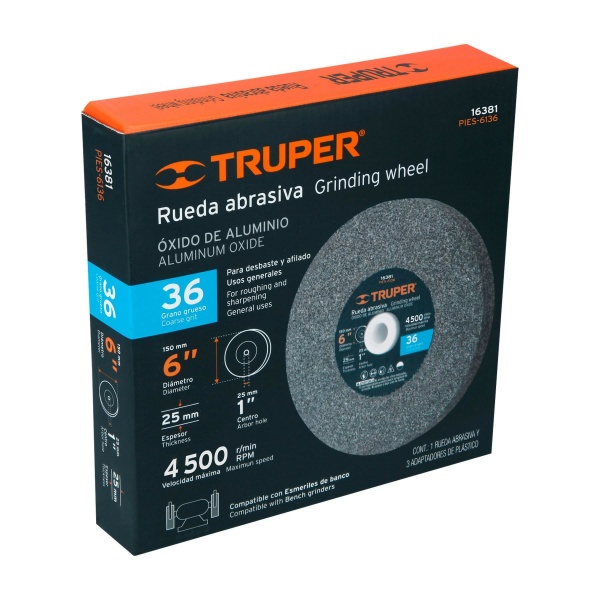 rueda abrasiva p esmeril 6 x 1 oxido de aluminio grano 36pies 6136 384-ferreteria-de-valle-en-torreon