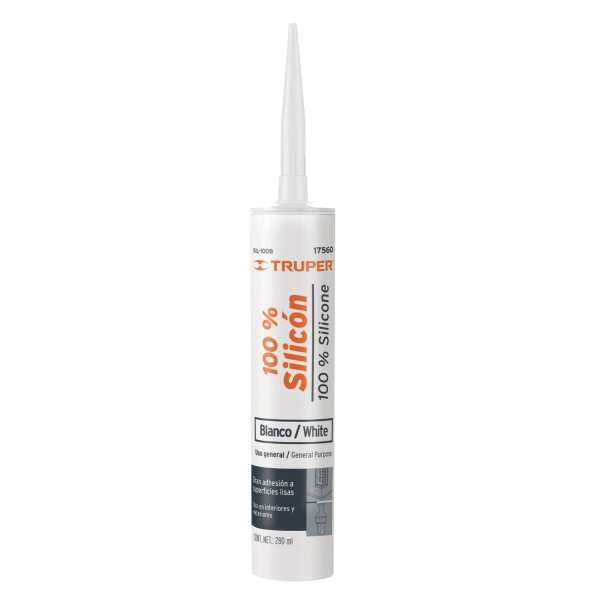 Sellador blanco 100% silicón de 280 ml