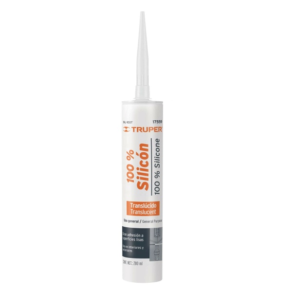 Sellador transparente 100% silicón de 280 ml