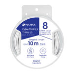 Carrete con 10 m de cable THHW-LS 8 AWG blanco