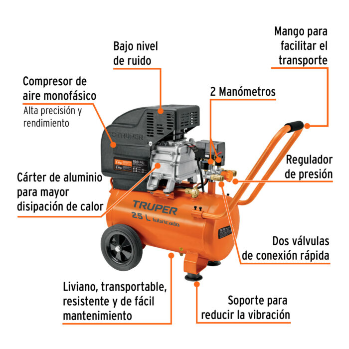 horizontal 25L 3HP 127V Truper