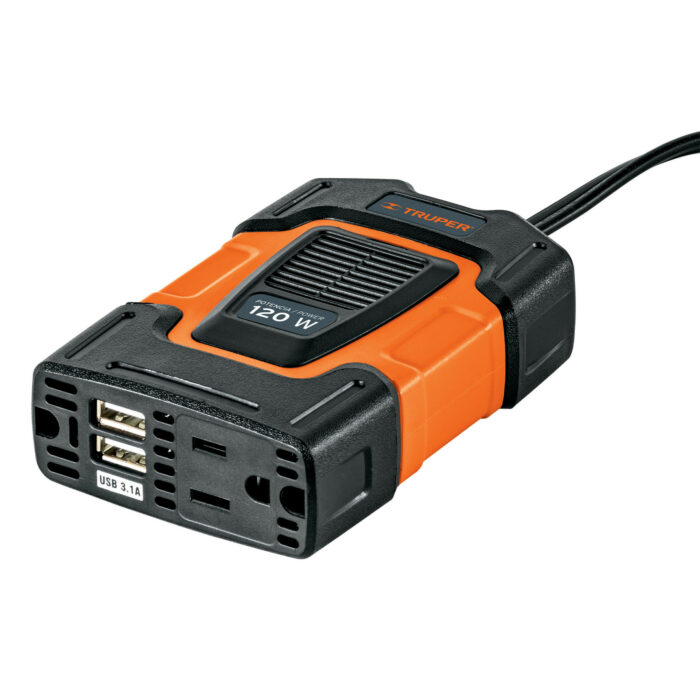 Inversor de corriente de 120 W con puertos USB