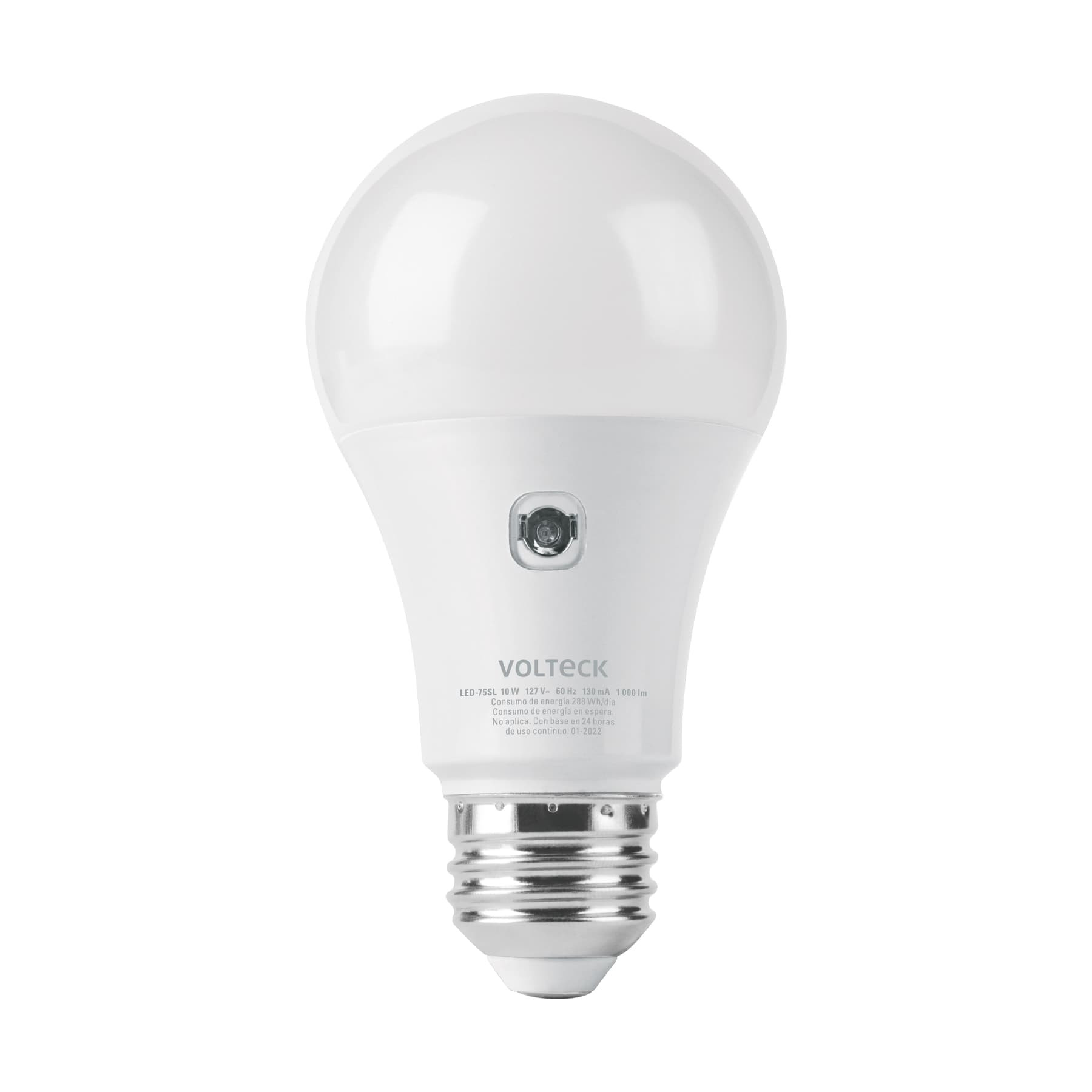 Lámpara LED tipo bulbo A19 10 W con sensor de luz