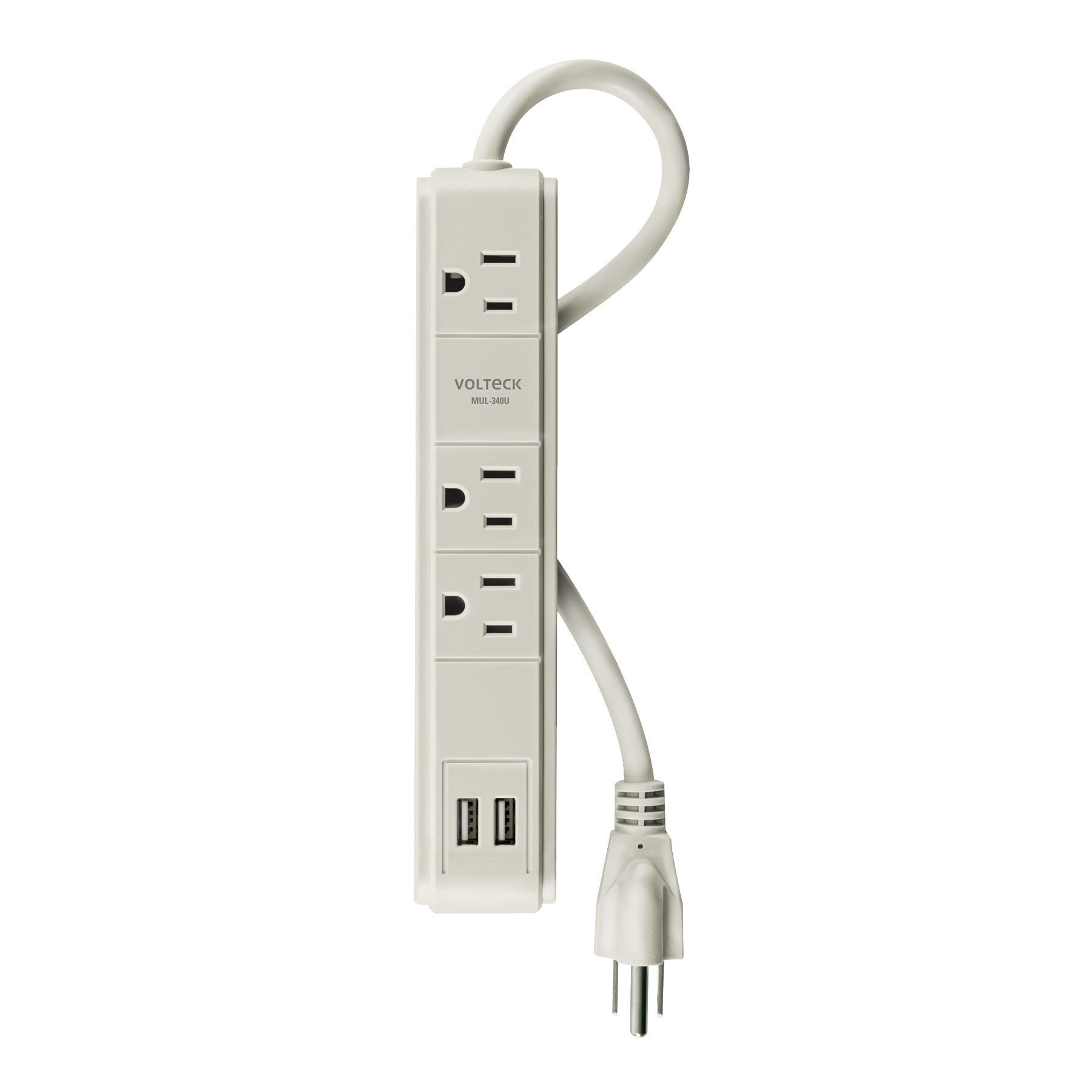 Multicontacto 16 AWG 3 entradas 2 puertos USB supresor 300 J