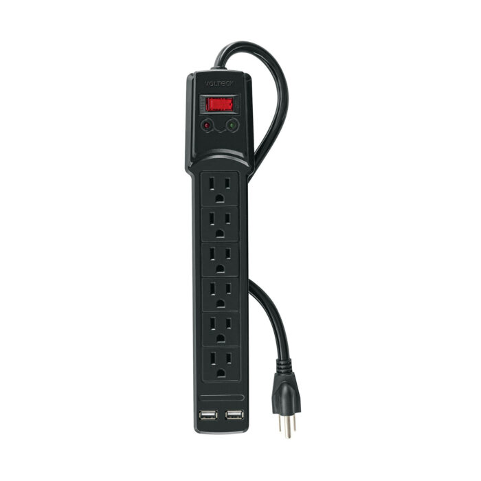 Multicontacto 16 AWG 6 entradas 2 ptos. USB sup. 150J