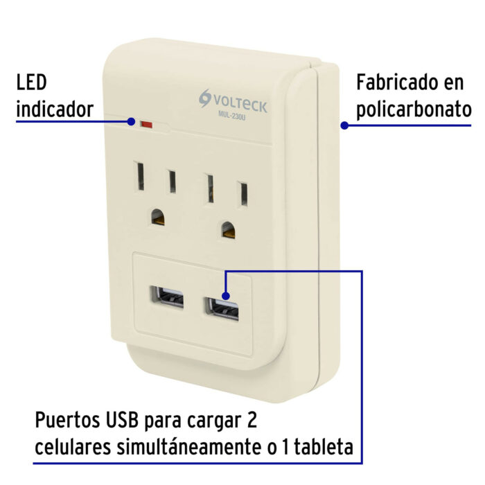 con 2 entradas USB