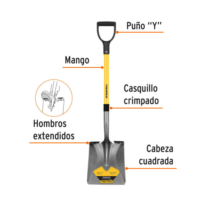 mango de fibra de vidrio