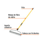 mango 60" fibra de vidrio