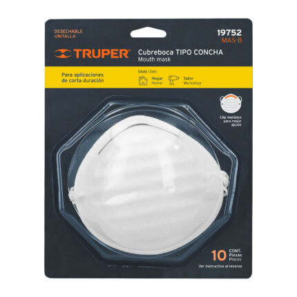 Blíster con 10 cubrebocas para polvos tipo concha