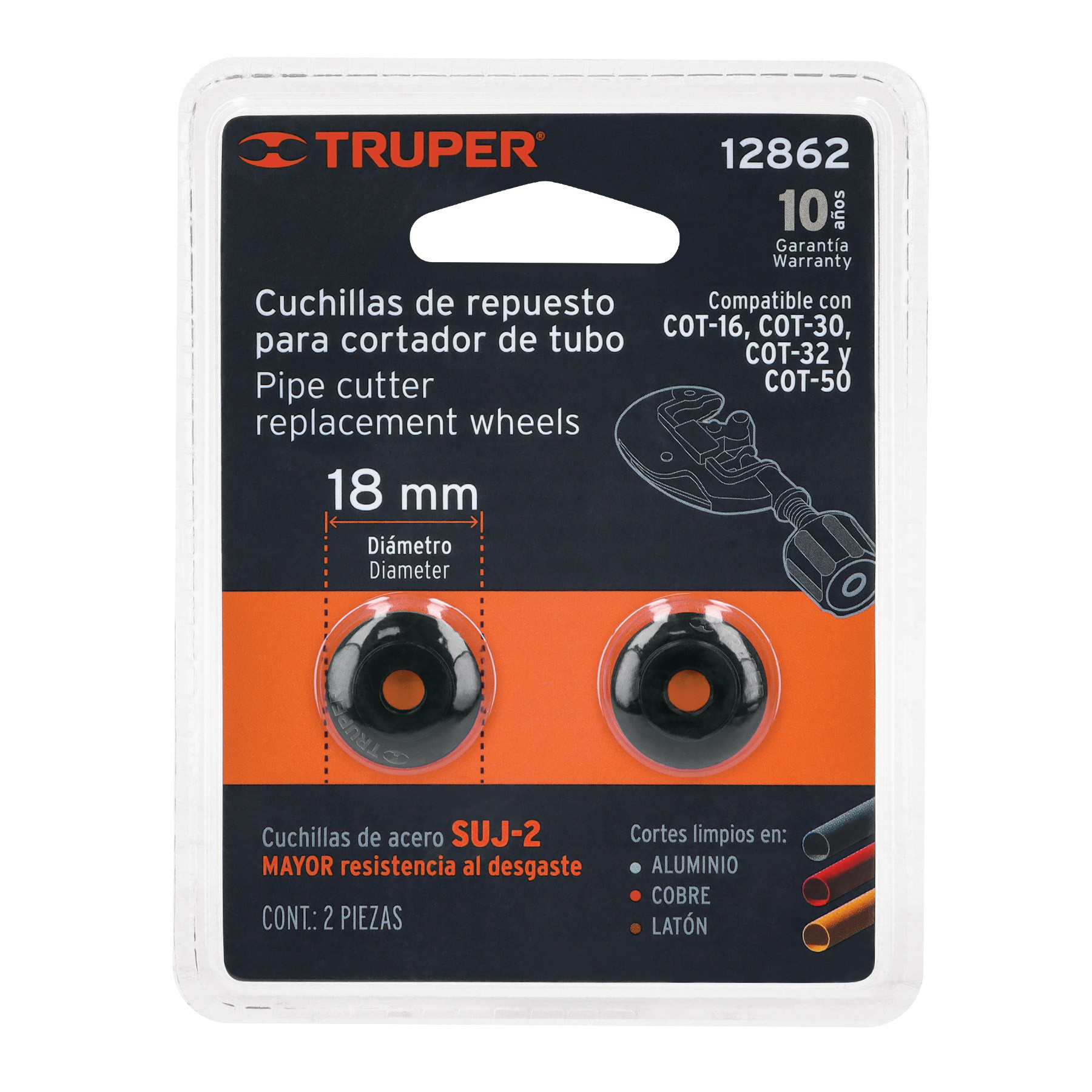 Blíster con 2 cuchillas para cortadores de tubo COT-16-50