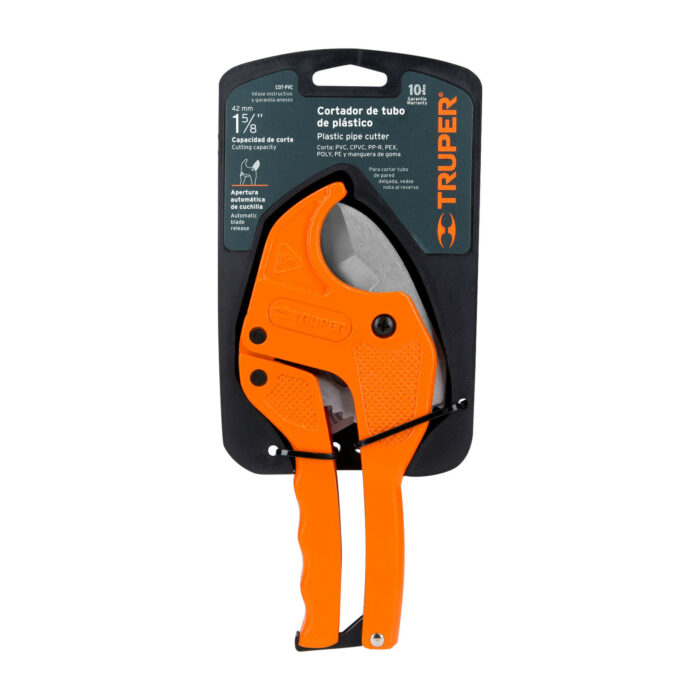 Cortador de tubo de plástico, capacidad corte 1-5/8", TRUPER cortador de tubo de plastico capacidad corte 1 5 8 trupercot pvc 03d