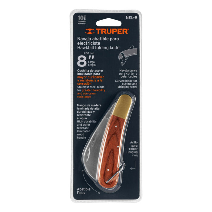 Cuchillo abatible 8" para electricista mango madera, Truper cuchillo abatible 8 para electricista mango madera trupernel 8 7c3
